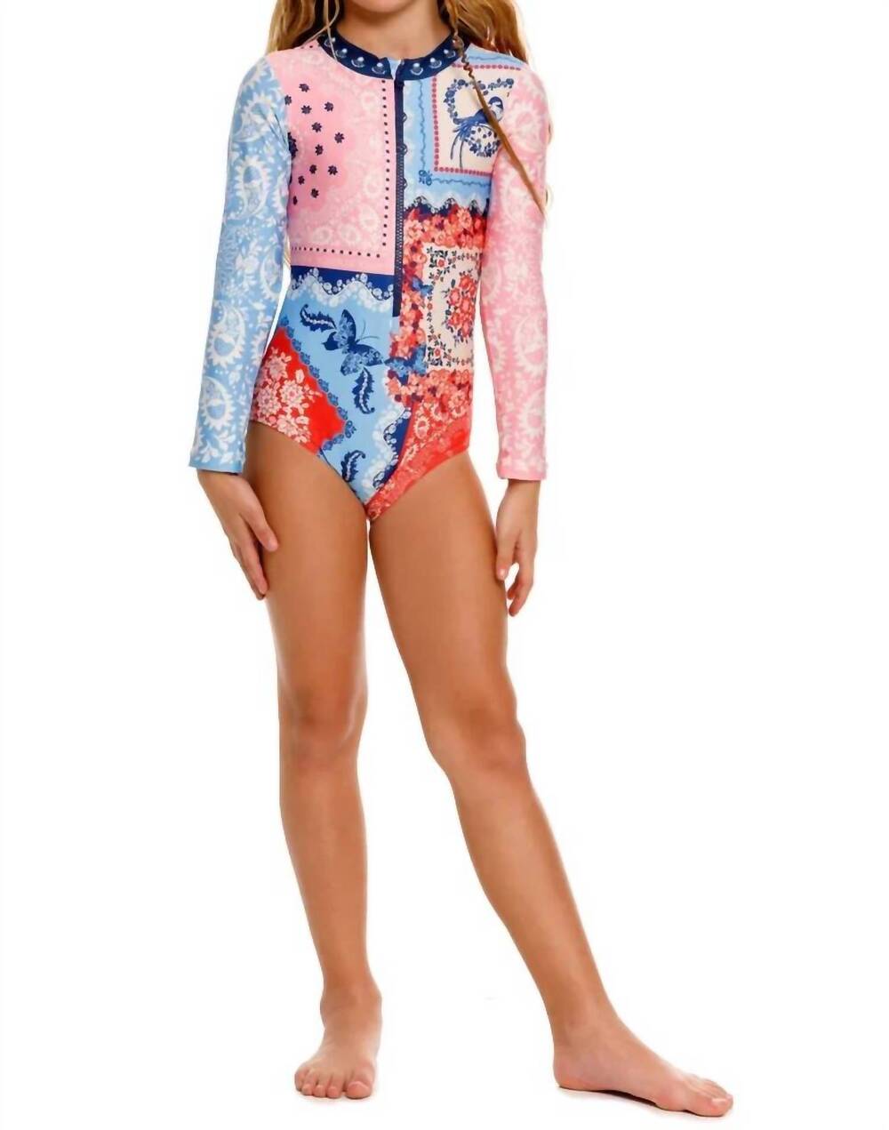 NEW AGUA BENDITA kid's alaya atma one piece swimsuit in multicolor